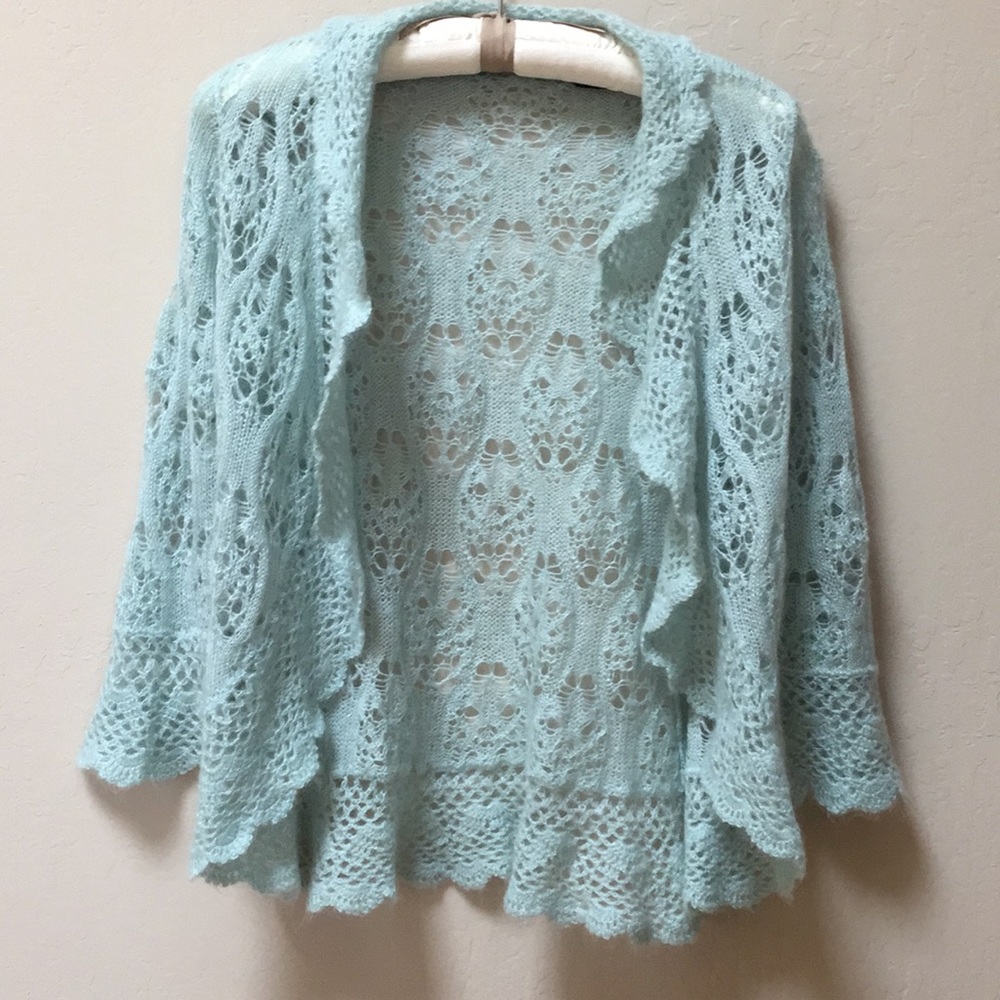 Turquoise Mohair Cardigan